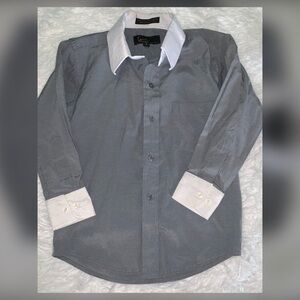 Karl Kani Gold Button Up Shirt Gray White Boys 5